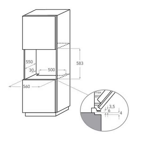 Стандартная высота духового шкафа встроенного: установка в пенал или стойку