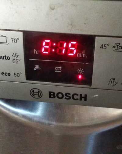 В посудомоечной машине bosch ошибка, горит или мигает кран.