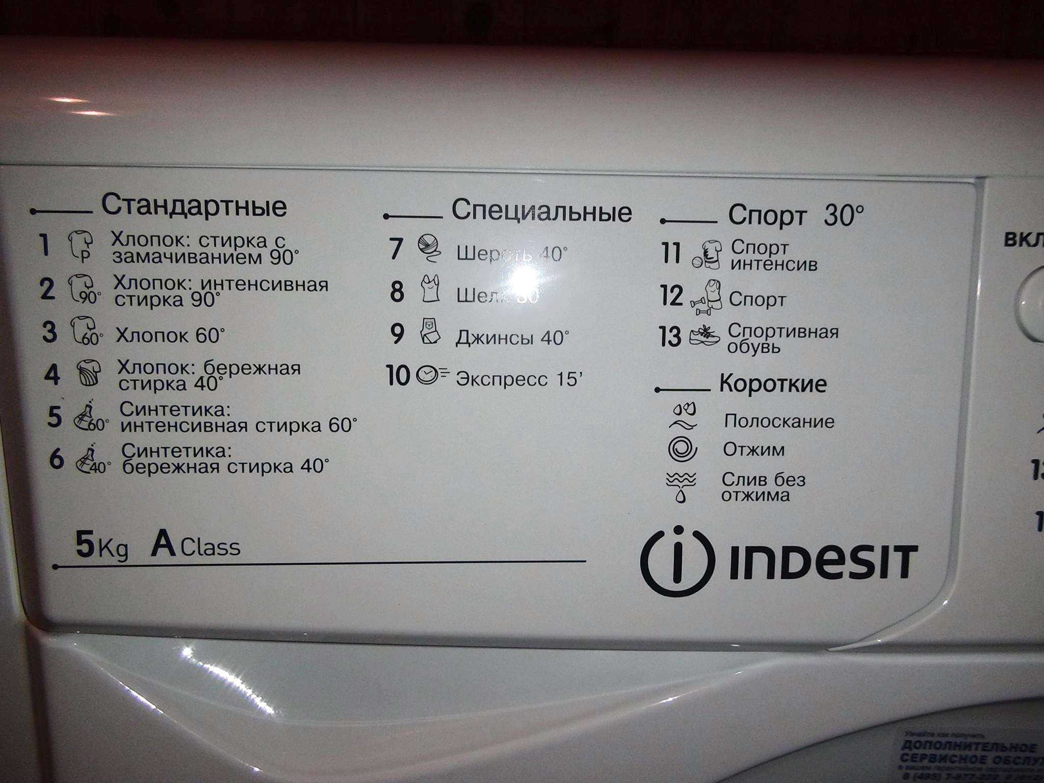Инструкция для стиральной машины indesit iwsb 5085
