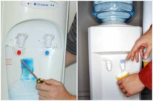 Кулер для воды: устройство, как разобрать для ремонта своими руками (в том числе замены крана), виды, как выбрать для дома